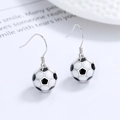 Orecchini a calcio in argento 925 con finitura in smalto nero e bianco lucido - Argento 925 / Nero e Bianco