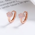 Orecchini a cerchio zampa di gatto rosa placcati oro rosa gioielli in argento da donna - Argento 925 / Oro rosa