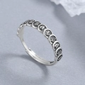 Vintage Ring aus 925er Silber mit chinesischem Lu-Zeichen und Antik-Finish - Einstellbar Offen / Thai-Silber (Viel Glück)