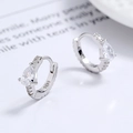 925 silver hoop earrings featuring pear-shaped zirconia drops and shimmering micro-stones - 925 Silver / White Gold