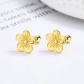 Orecchini a fiore in argento 925 dorato con chiusura a vite per donna - Argento 925 / Oro