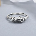 Vintage 925 sterling silver PiXiu open ring with detailed antique finish for women - Adjustable Open / Thai Silver