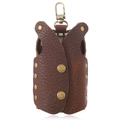 Astuccio per chiavi in pelle marrone a forma di gilet con borchie e chiusura a scatto - Marrone Scuro
