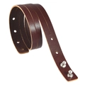 Braunes Wickelarmband aus Leder mit silbernen Pilzkopfknöpfen und verstellbaren Löchern - Dunkelbraun