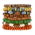Set of 8 bohemian wooden beaded bracelets in various colors and ethnic styles for women and men - Tools Set Combo