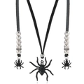 Set gotico con collana e orecchini a ragno nero per feste di Halloween - Nero