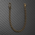 Close-up of vintage bronze skull chain with heavy metal hooks for bikers and gothic style - Bronze