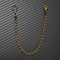 Dettaglio delle maglie a croce gotica e fibbia vintage decorata su catena per pantaloni - Bronzo