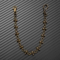 Detail of gothic bronze skull chain with lobster clasp and S-hook for biker jeans - Bronze