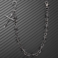 Cadena de pantalón punk gótica con colgantes de cruz calavera y alambre de espino - Plata Antigua