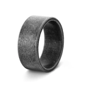 Δαχτυλίδι από ματ ατσάλι τιτανίου 12mm με vintage βιομηχανικό φινίρισμα αμμοβολής - US 7 / Παλαιωμένο Αντίκ Ασημί