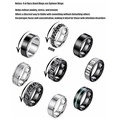 9-teiliges Set aus schwarzen und silbernen Spinner-Ringen für Herren mit Anti-Stress-Funktion - Größe 7 / 9-Teiliges Set