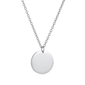 Detailansicht der polierten Edelstahl-Halskette mit rundem Anhänger und O-Kette - Silber