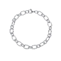 Close-up of titanium steel twisted rope link bracelet with a secure lobster clasp - Silver