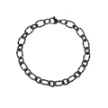 Detailed view of black titanium steel twist chain bracelet with secure lobster clasp - Black