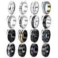16er-Set Spinner-Ringe aus Edelstahl in verschiedenen Farben zur Linderung von Angstzuständen - US 7 / 16-teiliges Set (SMTZ636)