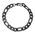 Klassisches schwarzes Titan NK Figaro Kettenarmband für Herren mit sicherem Karabiner - Schwarz