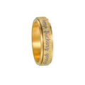 Dettaglio anello girevole dorato con trama sabbiata e incisione Keep Fucking Going motivante - US 6 / Oro