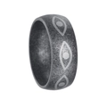 Vintage evil eye ring in verouderd zilveren afwerking voor punk en gothic stijl - US 6 / Antiek Zilveren Duivels Oog