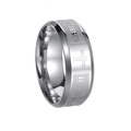 Anello da uomo in acciaio inossidabile argento con incisione Gesù e simboli croce - US 6 / Argento