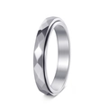 4mm silver rhombus faceted spinner ring made of durable titanium steel for stress relief - US 6 / Silver