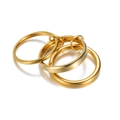 Polished gold titanium steel layered ring set with minimalist design for women - US 6 / Gold