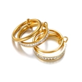 Luxuriöser, 18 Karat vergoldeter Edelstahl-Ring mit funkelnden Zirkoniasteinen besetzt - US 6 / Gold