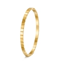 Detail view of 4mm golden square link bracelet with mirror polished stainless steel finish - Gold