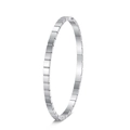 Macro shot of silver cube geometric pattern on the stainless steel bangle bracelet - Silver