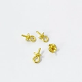 Set of four gold-plated S925 sterling silver cup pendant settings for DIY jewelry making - Gold
