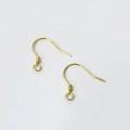Classic gold-plated S925 sterling silver ear hooks with spring and loop for DIY jewelry - Gold