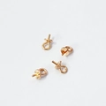 Set of four gold S925 sterling silver pearl cup bails for DIY jewelry earrings and pendants - Rose Gold