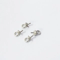 Set of four S925 sterling silver pearl peg bails with eyelets for DIY jewelry making - White Gold