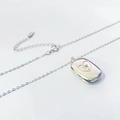 Collana con ciondolo apribile in argento S925 con motivo a cuore e zircone lucido - Argento 925 / Oro Bianco