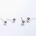 Pendientes de bola minimalistas de plata de ley S925 con acabado de espejo pulido - 5mm / Oro Blanco
