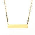 Minimalistische Halskette aus vergoldetem S925 Silber mit rechteckigem Stabanhaenger - Kleiner Stil (XL022) / Klein Gold