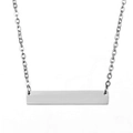 Minimalistische S925 Sterlingsilber Balkenkette mit horizontalem Anhänger an O-Kette - Kleiner Stil (XL022) / Silber