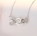 Elegante collana a proiezione 520 in argento S925 con brillanti pietre di zirconia - Argento 925 / Bianco