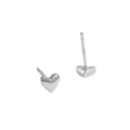 Minimalistische S925 sterling zilveren hart oorknopjes met gepolijste afwerking - 925 zilver / Witgoud