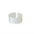 Minimalist 925 sterling silver open ring featuring irregular wave hammered textures - Adjustable Open / Silver