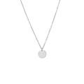 Minimalistische S925 Sterling Silber Kette mit rundem, glänzend poliertem Anhänger - 925er Silber / Silber mit 45cm Gliederkette