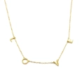 Elegante goudkleurige S925 zilveren ketting met fijne LOVE letterbedels aan een subtiele ketting - 925 zilver / Goud