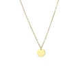 Minimalistische goldene S925 Silberhalskette mit einem polierten runden Scheibenanhänger - 925er Silber / Gold mit 45cm Gliederkette