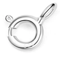 Polierter S925 Sterlingsilber Federringverschluss für Halsketten und Armbandverbinder - Schlichtes Silber (Unbeschichtet)