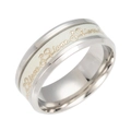 Lichtgevende roestvrijstalen ring voor koppels met love-letters en gouden symbolen - Goud