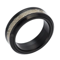 Zwarte roestvrijstalen spinnerring met gouden Keltische drakenknoop en lichtgevende inlay - US 6 / Gouden Drakenpatroon