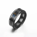 Detail of black stainless steel smart temperature ring showing digital 39°C display - Black (Celsius)