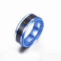 Detail view of thermochromic stainless steel ring displaying 39 degrees Celsius - Blue (Celsius)
