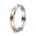 Anillo bicolor de acero inoxidable con grabado Forever Love e interior dorado - US 6 / Forever Love (Bicolor)