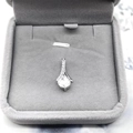 Elegante s925 Silberhalskette mit rundem Zirkonia-Anhänger in grauer Schmuckschatulle - Nur Anhänger (Keine Kette) / Weißgold Großer Anhänger Allein (Ohne Kette)